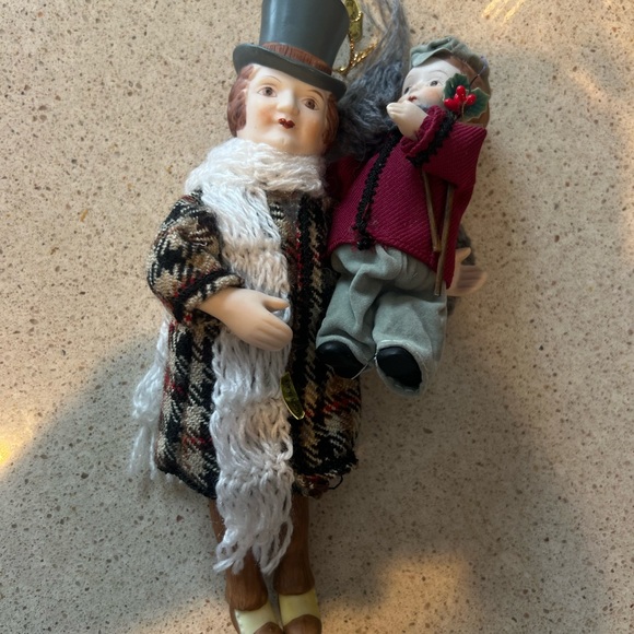 Vintage 1984 Kurt Adler 🎄Bob Cratchit and Tiny Tim Porcelain Christmas Carol ♥️ - Picture 9 of 12